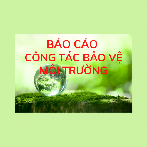 BÁO CÁO CÔNG TÁC BẢO VỆ MÔI TRƯỜNG